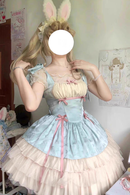 Mint Ribbon Ballet Multi-Tier Frilly Princess Lolita JSK