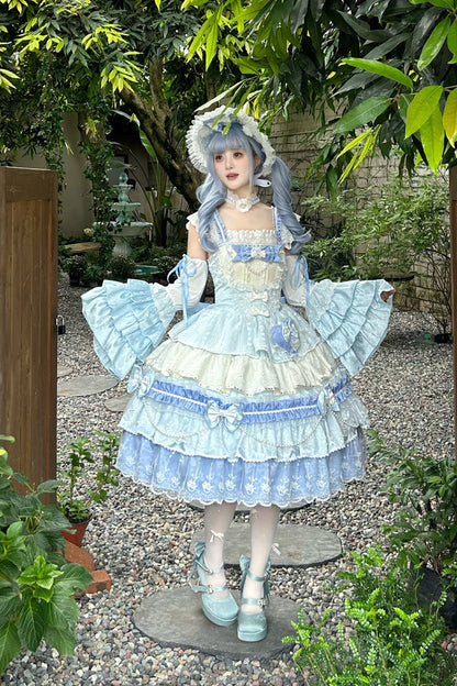 Falling Sakura Ruffle Hanayome Bow Lace Plus Size Princess JSK