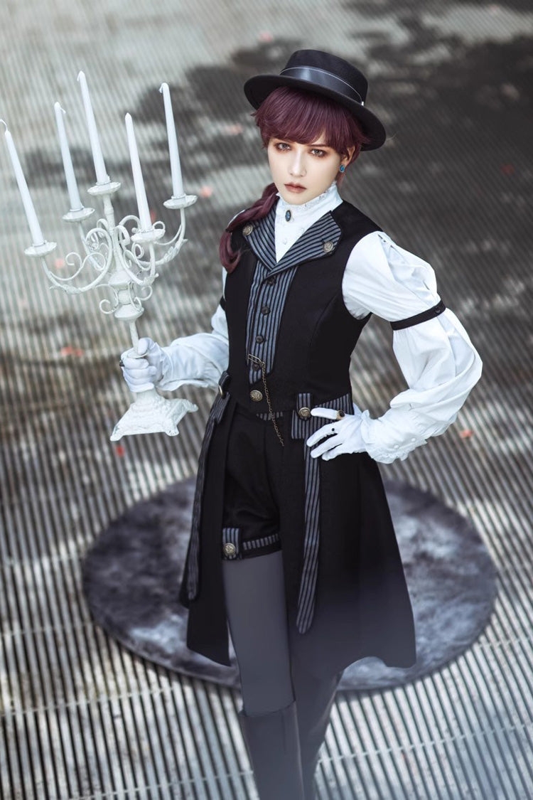 Gothic Ouji Long Coat with Retro Elegant Prince Style and Eternal Dawn Theme