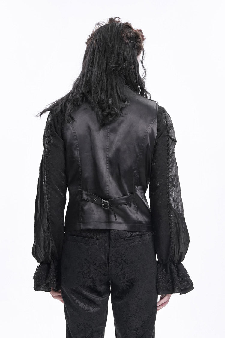 No-Sleeve Floral Buckle Men's Gothic Waistcoat