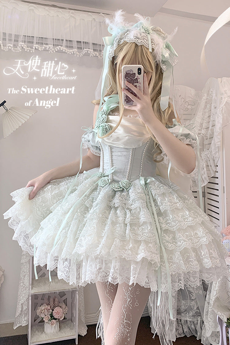 Mint Angel Sweetheart Multi-Layer Lace Ballet Princess Lolita Gown