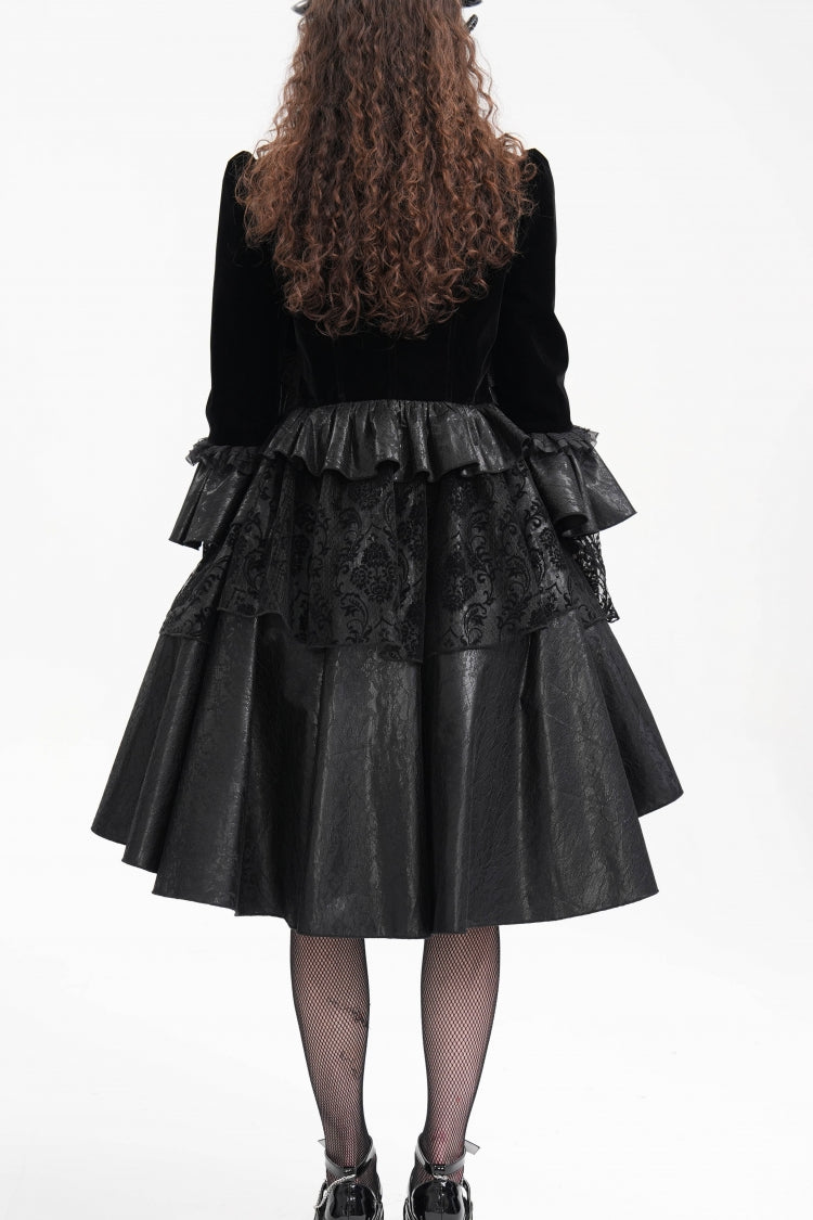 Ruffled Lace Gothic Jacket - Women's Dark Mesh Style