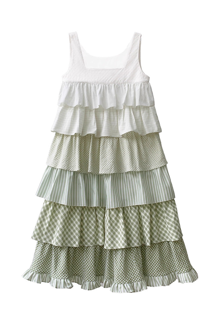 Emerald Forest Multi-Layered Ruffle Holiday Sweet JSK Dress