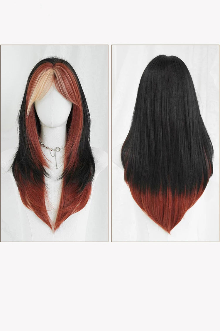 Y2K Contrast Face Frame Highlights Layered Sweet Lolita Full Wig