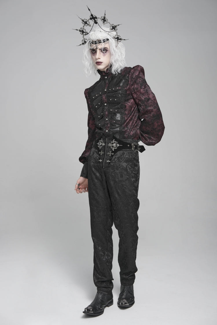 Lace-Up Buckled Zippered Gothic Pants for Men