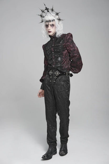 Lace-Up Buckled Zippered Gothic Pants for Men