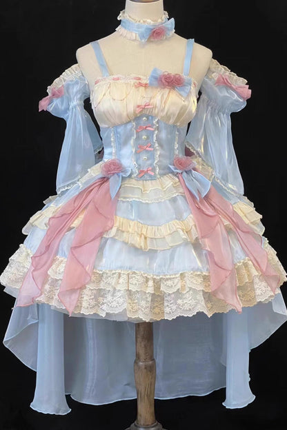 Heartbeat Ruffle Lace Sweet Princess Lolita Jumper Dress