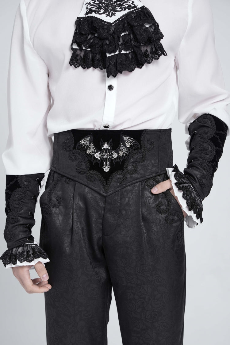 Bat Embroidered Lace-Up Gothic Girdle Accessory for Men