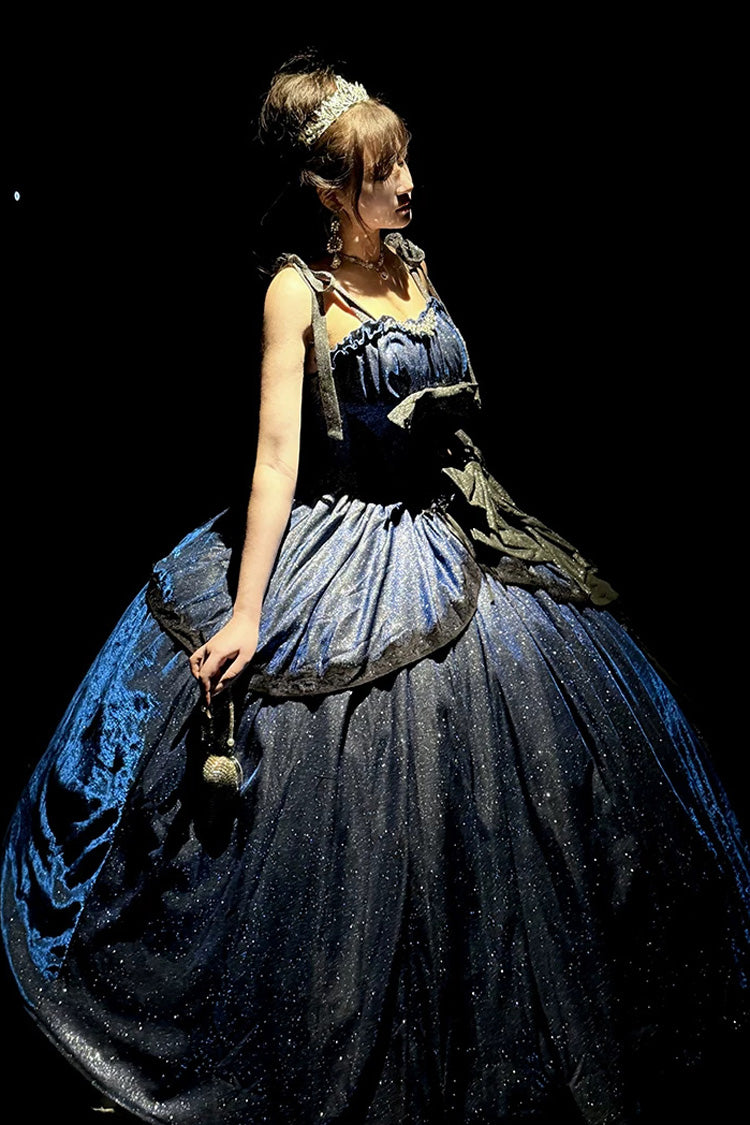 Galaxy of Fallen Tears Glitter Ruffle Asymmetric Sweet JSK
