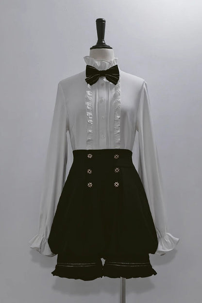 Ivory Anxious Rabbit Long-Sleeve Ouji Gothic Lolita Blouse