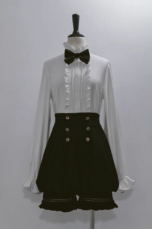 Ivory Anxious Rabbit Long-Sleeve Ouji Gothic Lolita Blouse