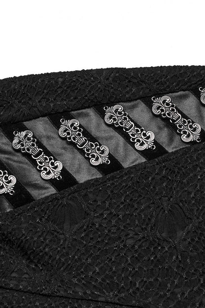 Mesh Button Decor Slim Gothic Leggings for Women