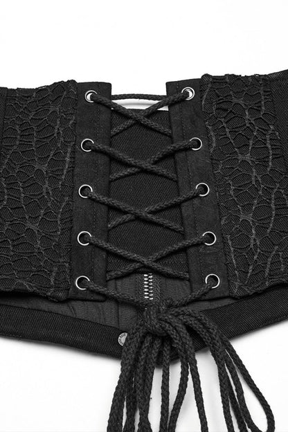 Mesh Gothic Girdle with Lace-Up Stitching