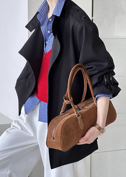 Black Button Cotton Coat Asymmetrical Long Sleeve AF1007