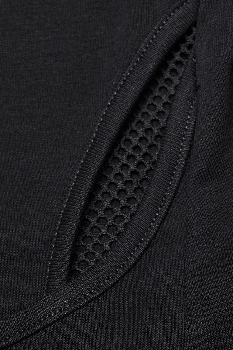 Ebony Long-Sleeve Lace-Up Sheer Punk Blouse