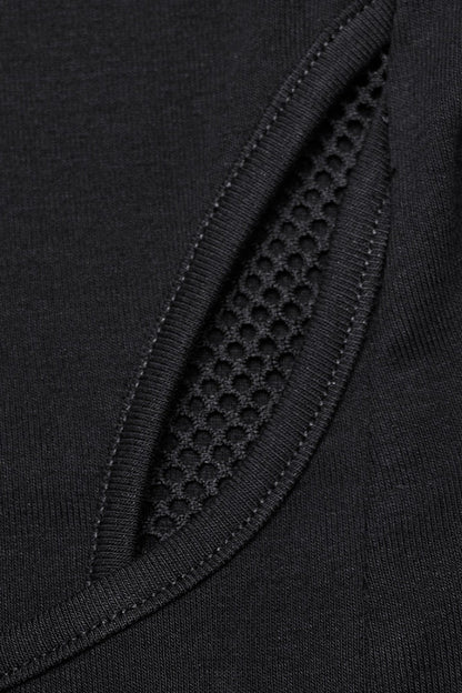 Ebony Long-Sleeve Lace-Up Sheer Punk Blouse