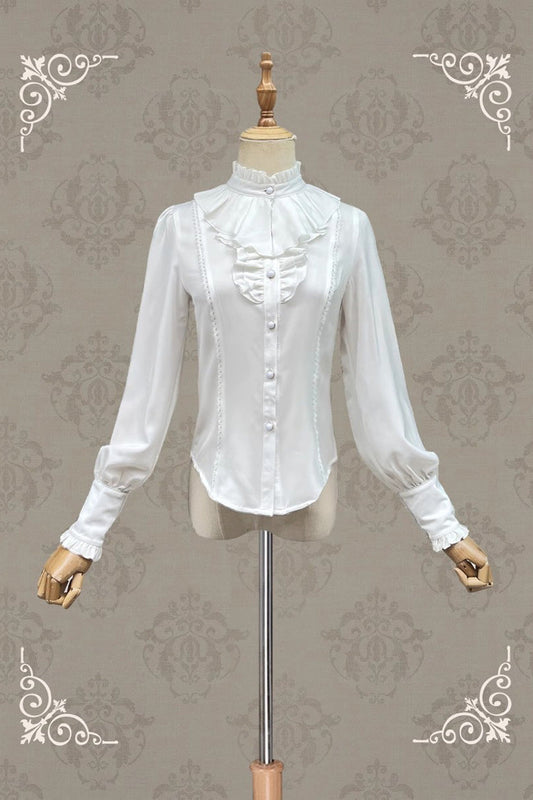 Stand Collar Long Sleeve Sweet Vintage Lolita Blouse in Moonlight Song