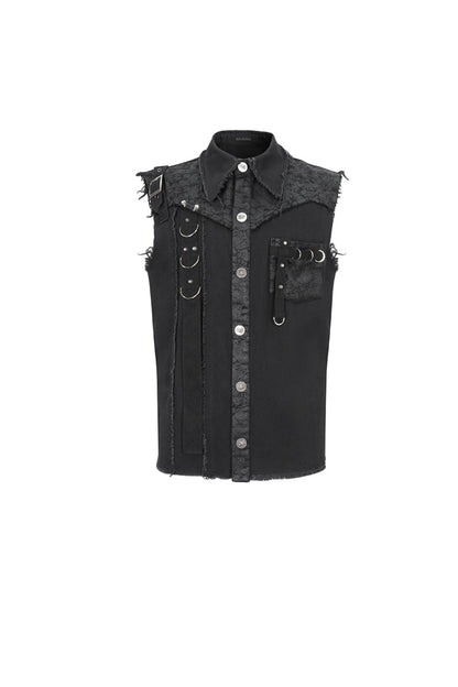 Jet Buckle Splice Raw Punk Vest