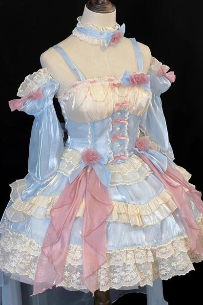 Heartbeat Ruffle Lace Sweet Princess Lolita Jumper Dress