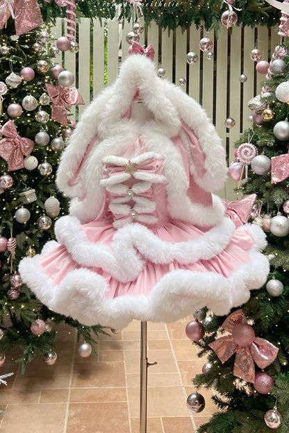Blush Double-Layered Bow Princess Strapless Dress - Holiday