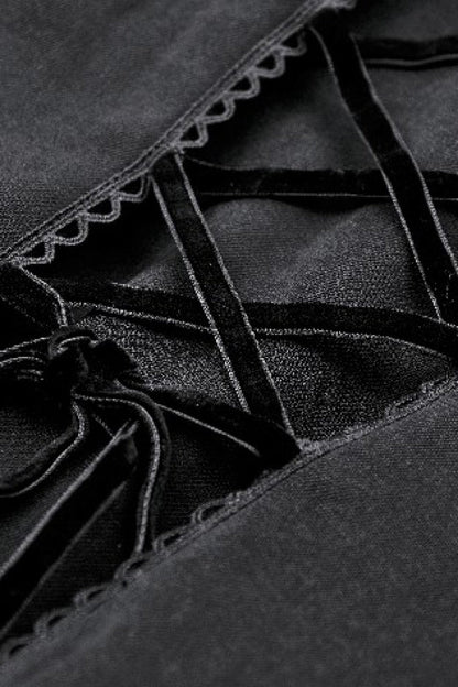 Hooded Punk Jacket with Ruffled Lace-Up Front for Women