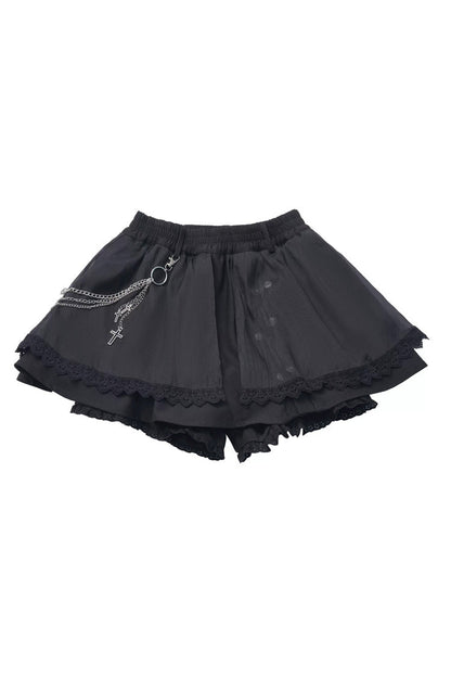 Ebony Printed Ruffled Asymmetric Chain Skirt Set - Hymn of the Cross