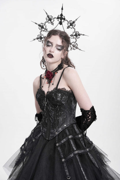 No-Sleeve Embroidery Chain Gothic Waistcoat