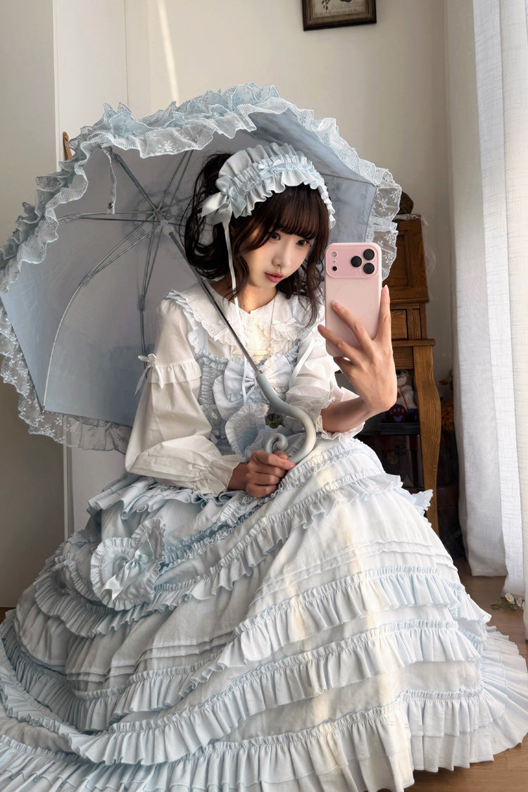 Heart In Love Ruffle Bow Sweet Lolita Jumper Dress