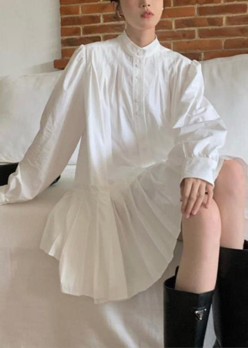 Spring Oversized White Dress Art Cotton Wrinkled Shirt