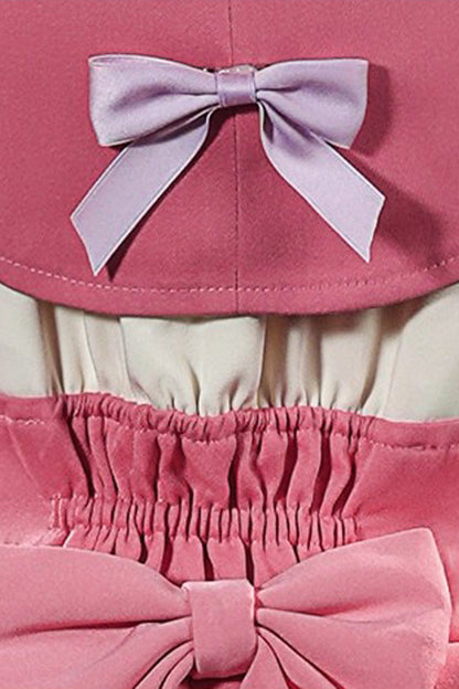 Blush Short-Sleeve Ruffle Bow Lace-Up Ouji Outfit with Shorts - Identity V