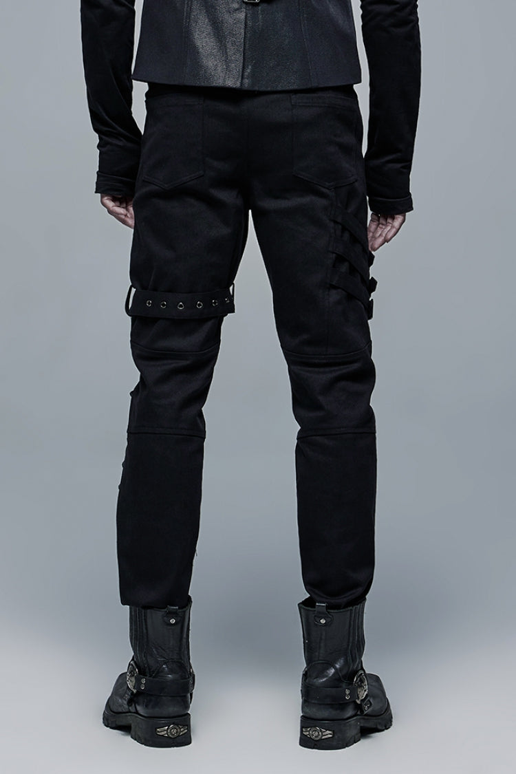 Detachable Steampunk Pants with Multi Pockets and Buckles