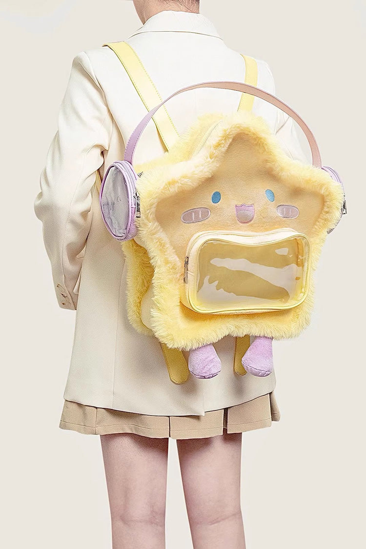Golden Plush Headphone Star Embroidery Cartoon Sweet Lolita Itabag