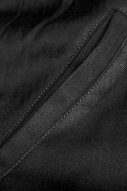 Men's Gothic Coat with Metal Buttons, Jacquard Print and Faux Two-Piece Design