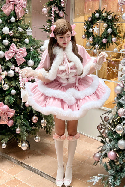 Blush Double-Layered Bow Princess Strapless Dress - Holiday