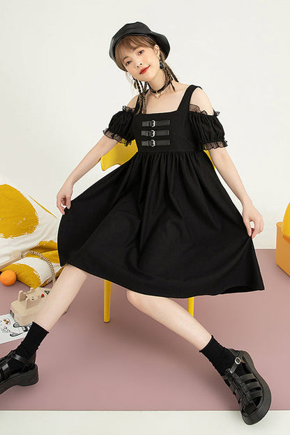 Reversible High-Waist Short-Sleeve Sweet Lolita Dress