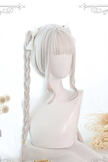 Ivory Twin-Tail Straight Hair Sweet Lolita Wig