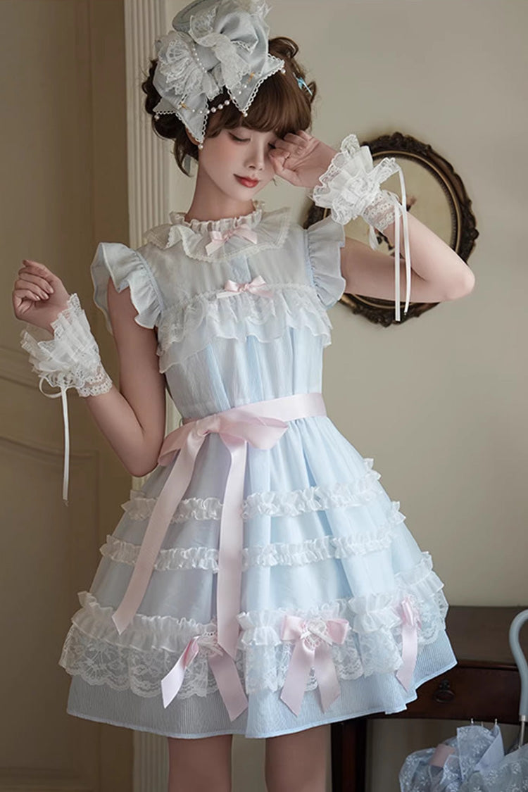 Frosted Cake Stand Collar Ruffle Lace Japanese Princess Dress