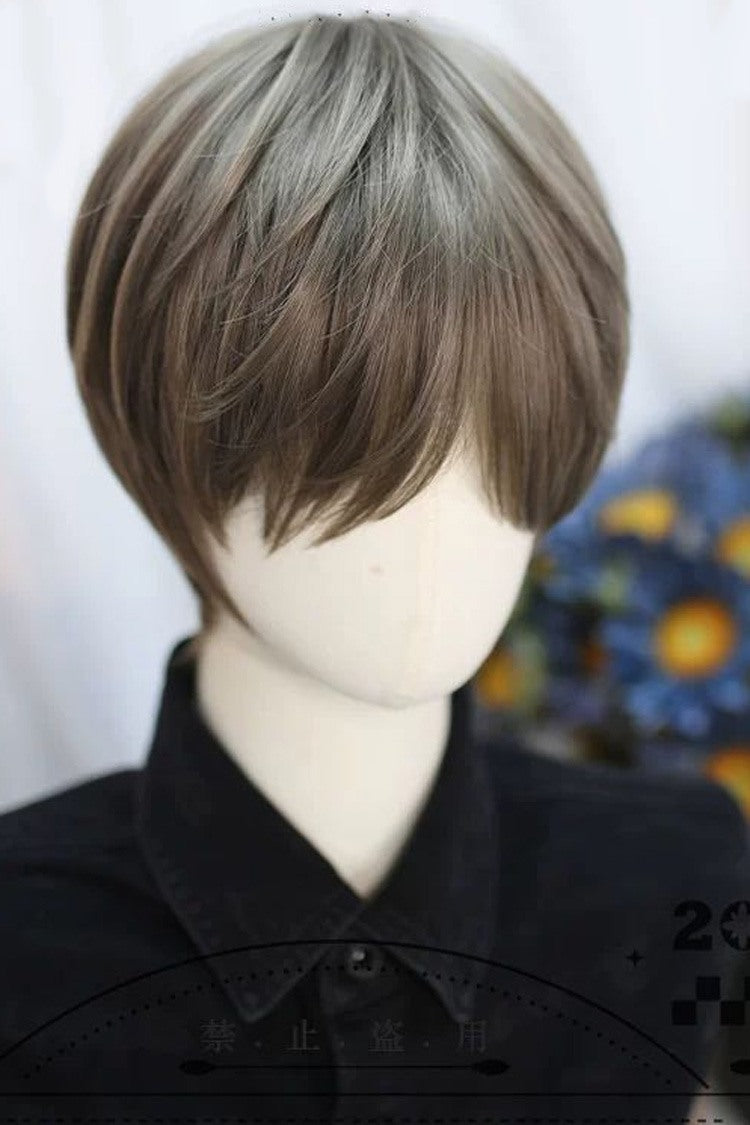 Androgynous Short Lolita Wig in Misty Mint Beige Brown