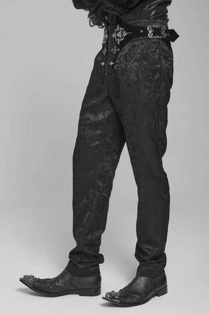 Lace-Up Buckled Zippered Gothic Pants for Men