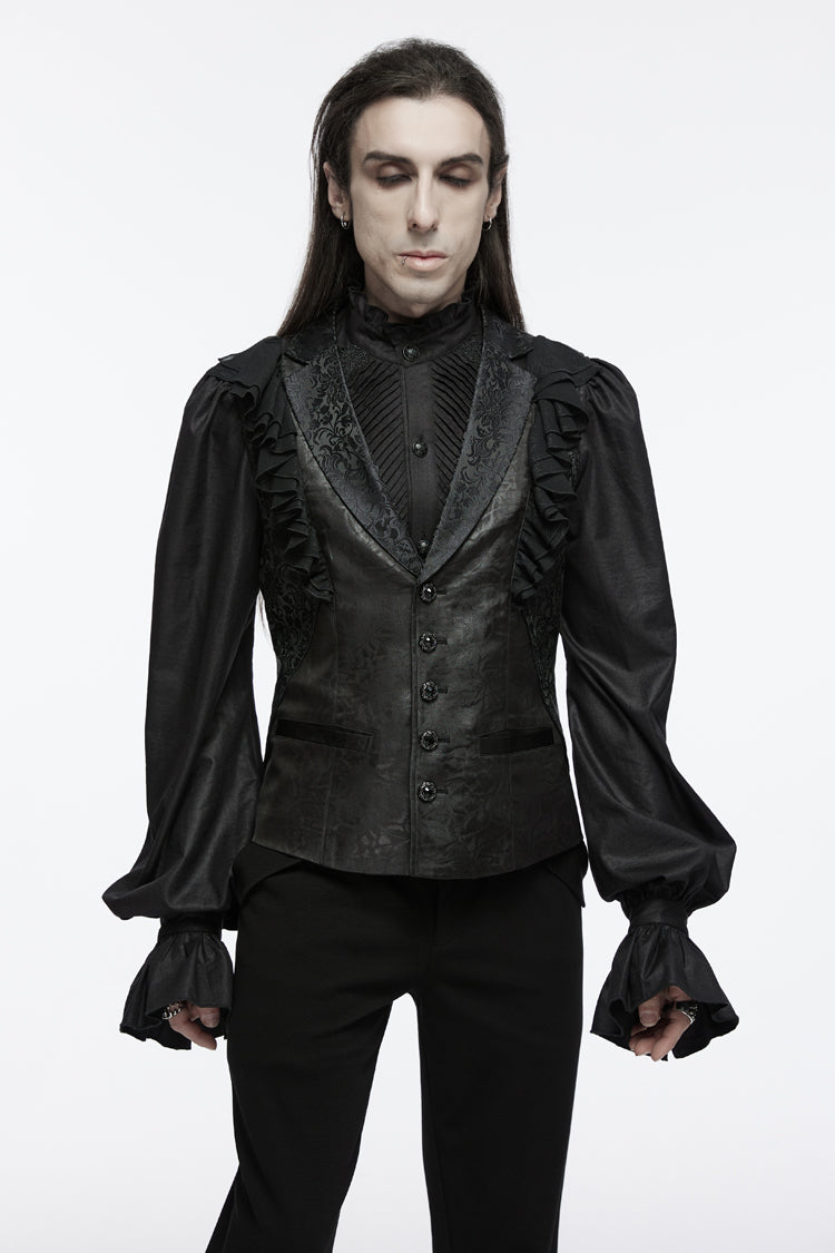 Onyx Ruffle Gothic Sleeveless Vest