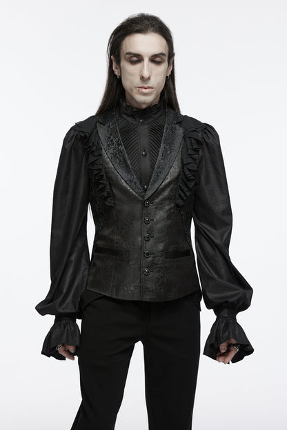 Onyx Ruffle Gothic Sleeveless Vest