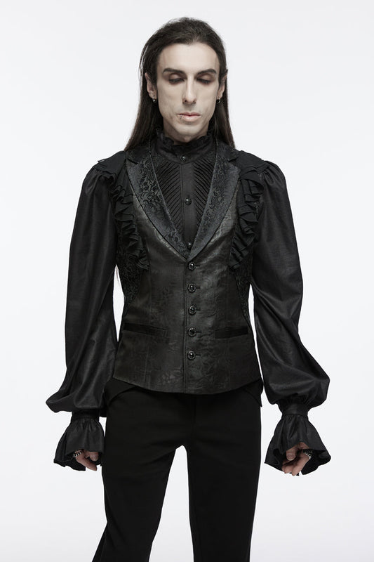 Onyx Ruffle Gothic Sleeveless Vest