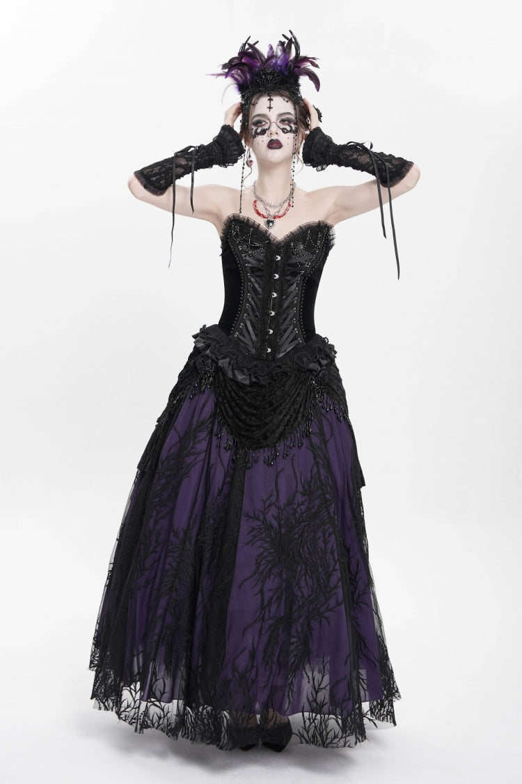 Victorian Beaded Lace Overbust Corset