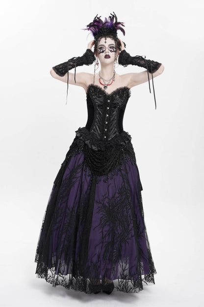 Victorian Beaded Lace Overbust Corset