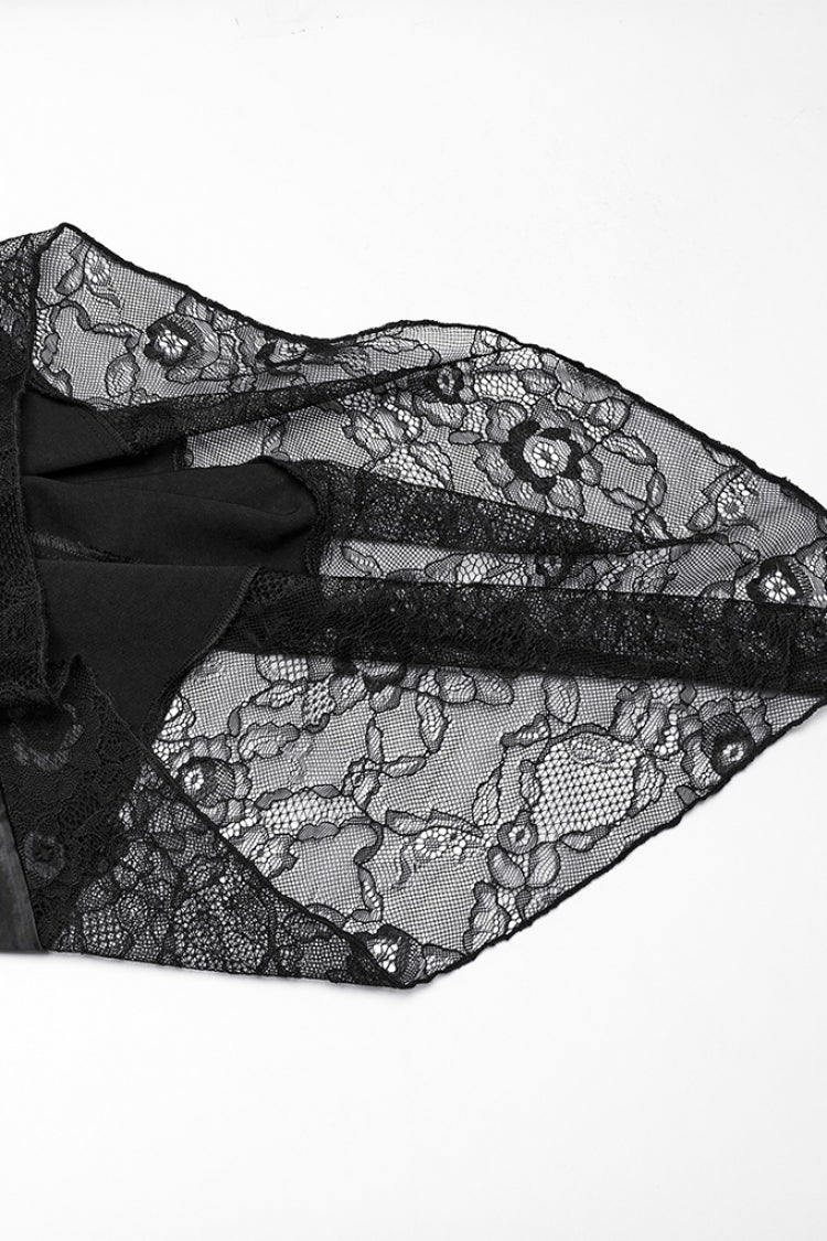 Ebony Long-Sleeve Lace Irregular Gothic Dress