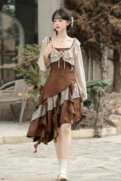 Dune Traveler Asymmetric Punk Vintage Lolita Jumper Set