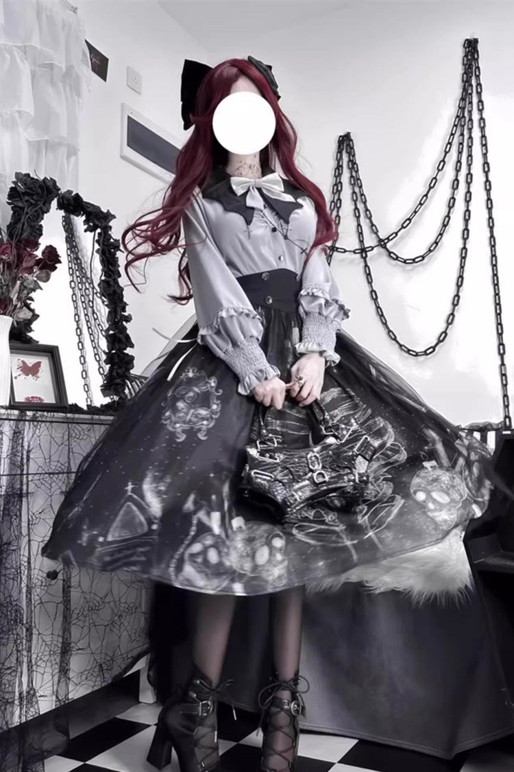 Classic Gothic Punk Lolita Skirt Set for Halloween