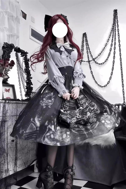 Classic Gothic Punk Lolita Skirt Set for Halloween