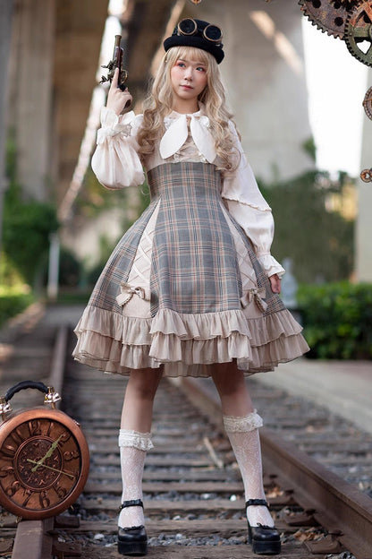 Slim Bowknot Sleeveless Ruffle Classic Lolita Dress with Elegant Backlight