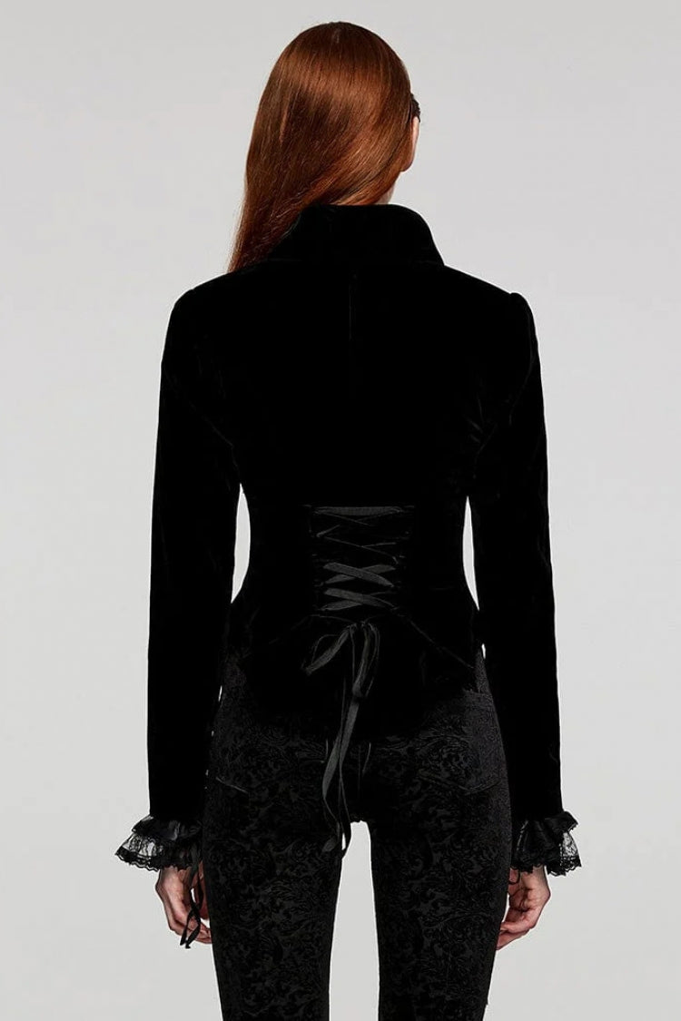 Slim Notch-Lapel Long-Sleeve Tuxedo Jacket for Women in Two Hues - GothicEdge